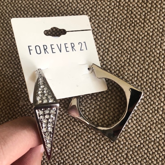 NEW Forever 21 Silver Hoops - Picture 3 of 3